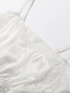 Elegant Lace Skirt Set with Sequined Mini Skirt and V Neck Crop Top
