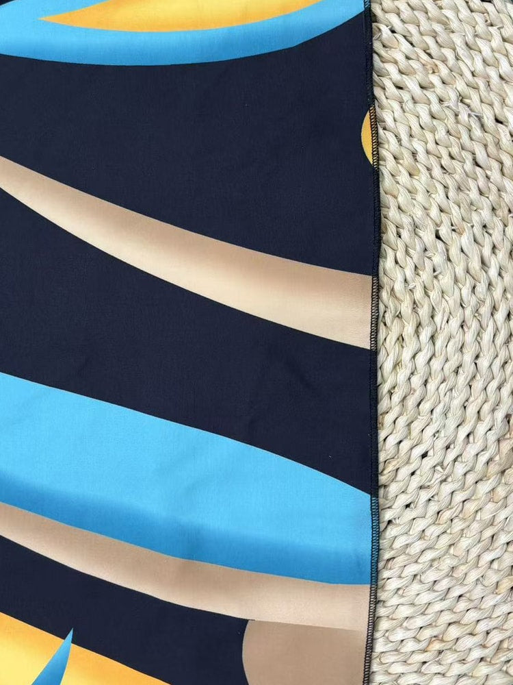 Tropical Print V-Neck Waist Section Cable Knit Fit And Flare Dress, Maxi Women Outfit, Perfect Summer Style