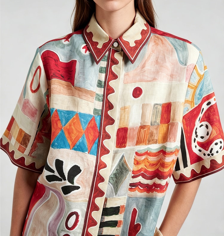 Boho Set for Women Linen Look Button Up Shirt & Drawstring Shorts Beach Outfit
