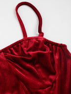 Burgundy Satin Slip Dress Sweetheart Neck Asymmetric Hem Cocktail Midi Evening Gown