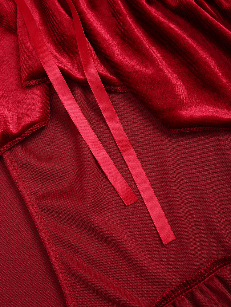Burgundy Satin Slip Dress Sweetheart Neck Asymmetric Hem Cocktail Midi Evening Gown