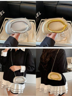 Elegant Satin Evening Clutch Bag with Chain Strap for Weddings and Parties