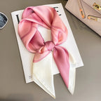 Floral Silk Square Scarf for Women Satin Hairband, Neckerchief & Hijab Accessory