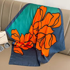 Floral Silk Square Scarf for Women Satin Hairband, Neckerchief & Hijab Accessory