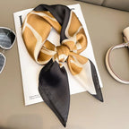 Floral Silk Square Scarf for Women Satin Hairband, Neckerchief & Hijab Accessory