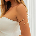 Luxury Gold Cuff Bracelet Adjustable Stainless Steel Droplet Bangle for Women