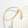 Luxury Gold Cuff Bracelet Adjustable Stainless Steel Droplet Bangle for Women