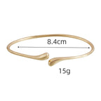 Luxury Gold Cuff Bracelet Adjustable Stainless Steel Droplet Bangle for Women