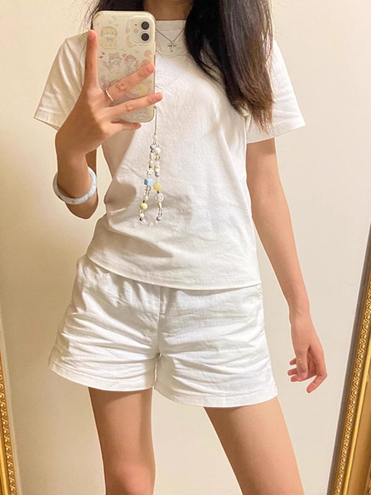 White Shorts For Women, Elegance Women Shorts, High Waisted A Line Slim Casual Hot Girl Straight Pants