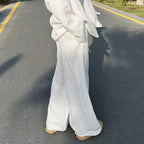 Linen Blend Wide Leg Pants for Women
