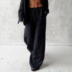 Linen Blend Wide Leg Pants for Women