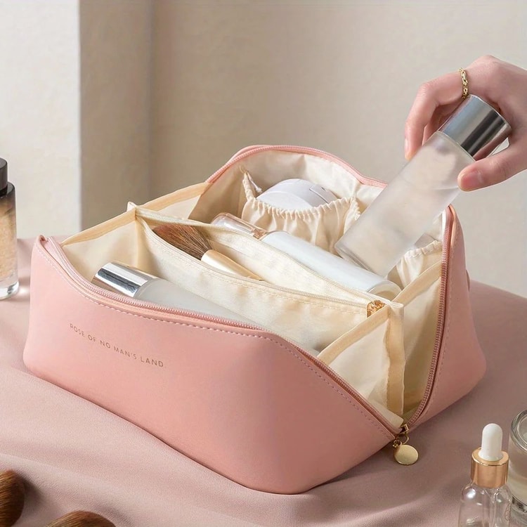 Luxury Women's Makeup Organizer and Travel Cosmetic Bag with Zipper