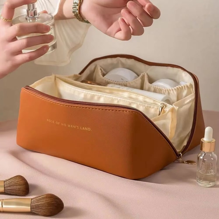 Luxury Women's Makeup Organizer and Travel Cosmetic Bag with Zipper