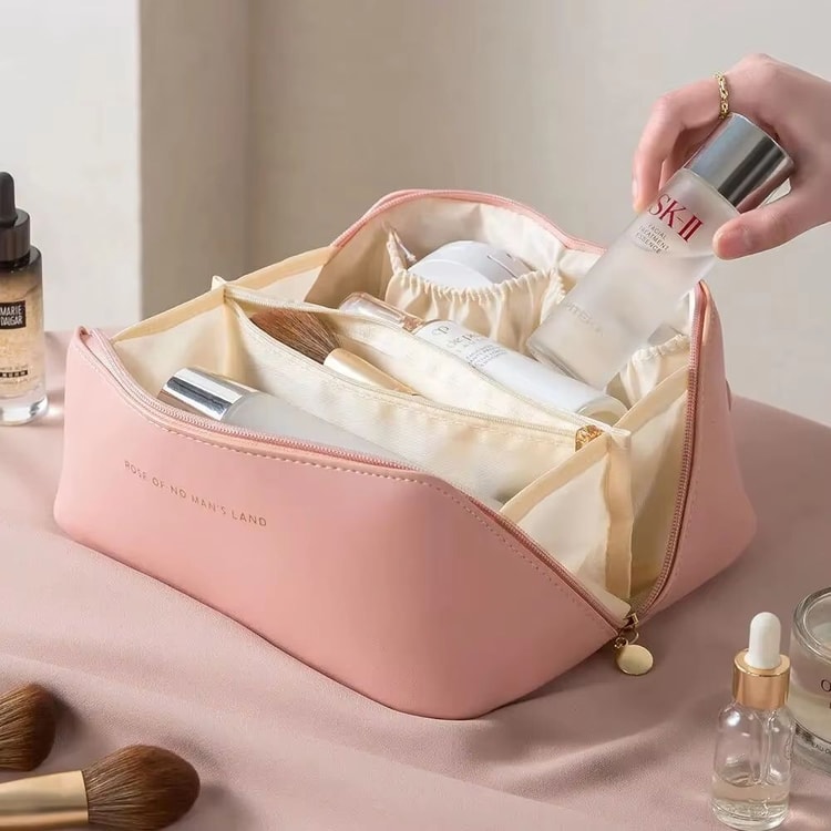 Luxury Women's Makeup Organizer and Travel Cosmetic Bag with Zipper