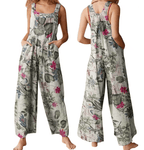 LeafEase Womens Cotton Linen Jumpsuit with Pockets